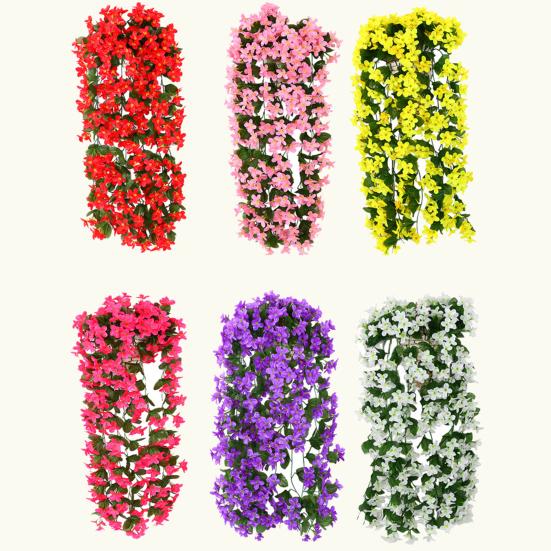 Искусственный цветок глицинии, лоза, кустистая, фиолетового цвета, красный, многоразовый, для использования в помещении, на открытом воздухе, для свадебной вечеринки, для гостиной, настенная гирлянда, украшение для дома