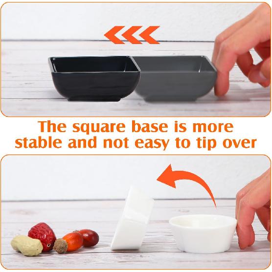 Domensi 24 шт. Миски для соусов, 3 унции Тарелочки для соевого соуса Набор мисок для дипов для томатного соуса, BBQ, кетчупа, суши и других принадлежностей для вечеринок, ужина(черный)