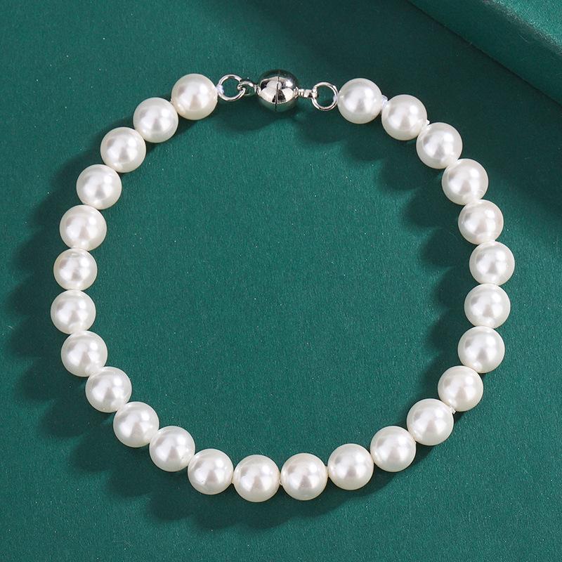1-1Mm imitation freshwater pearl necklace jewelry set pearl bracelet small fragrant wind white bead collarbone chain