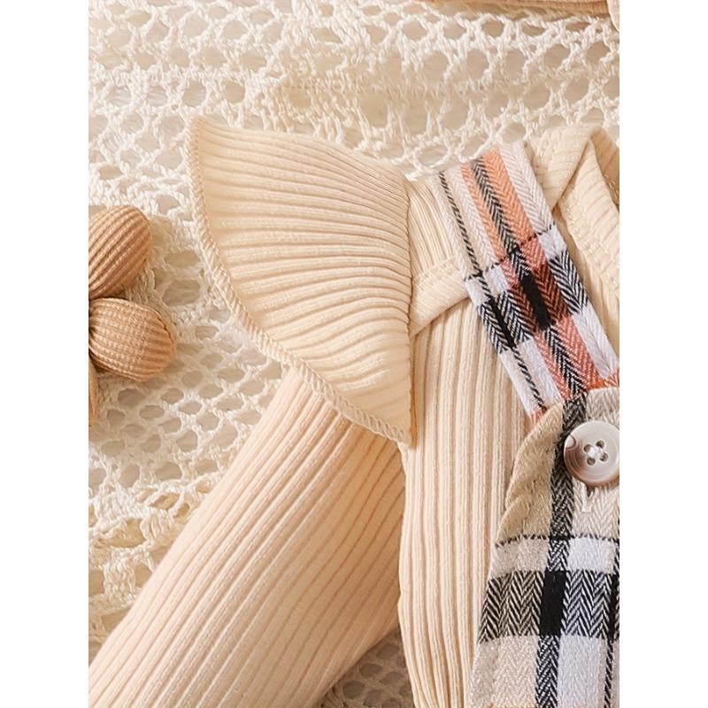 Baby Girl Clothes Newborn Infant Long Sleeve Jumpsuit with Headband Outfits Set 3pcs Bow Fall Winter 0-18 Months, for Outdoor