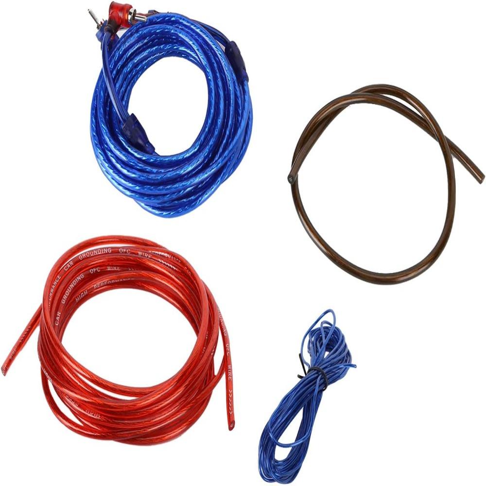 2 Channel RCA Car Audio Wire Kit 10 Gauge Speaker Cable Kit Amp Power Cord Set Stereo Modification