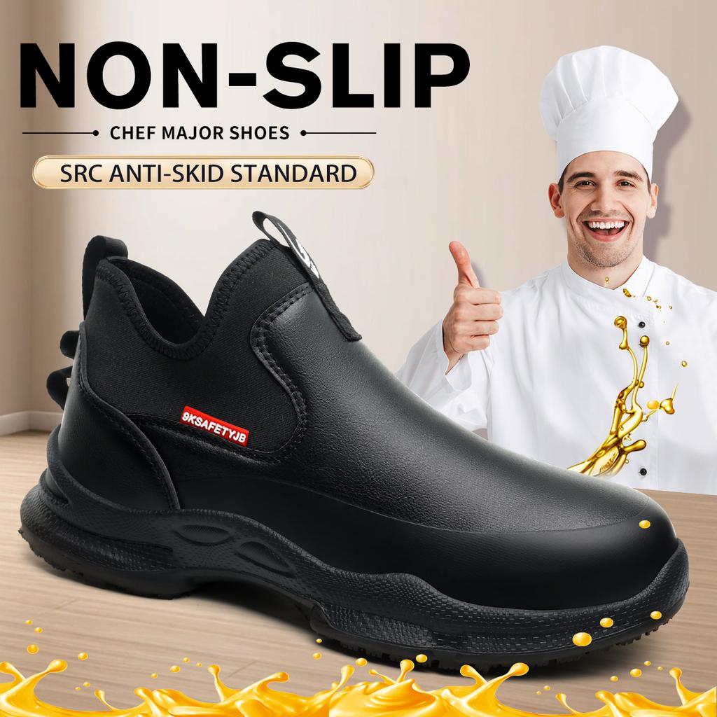 Men Chef Shoes Non-slip Waterproof Oil-proof Shoes Comfortable Work Shoes for Man Resistant Business Casual New Fashion