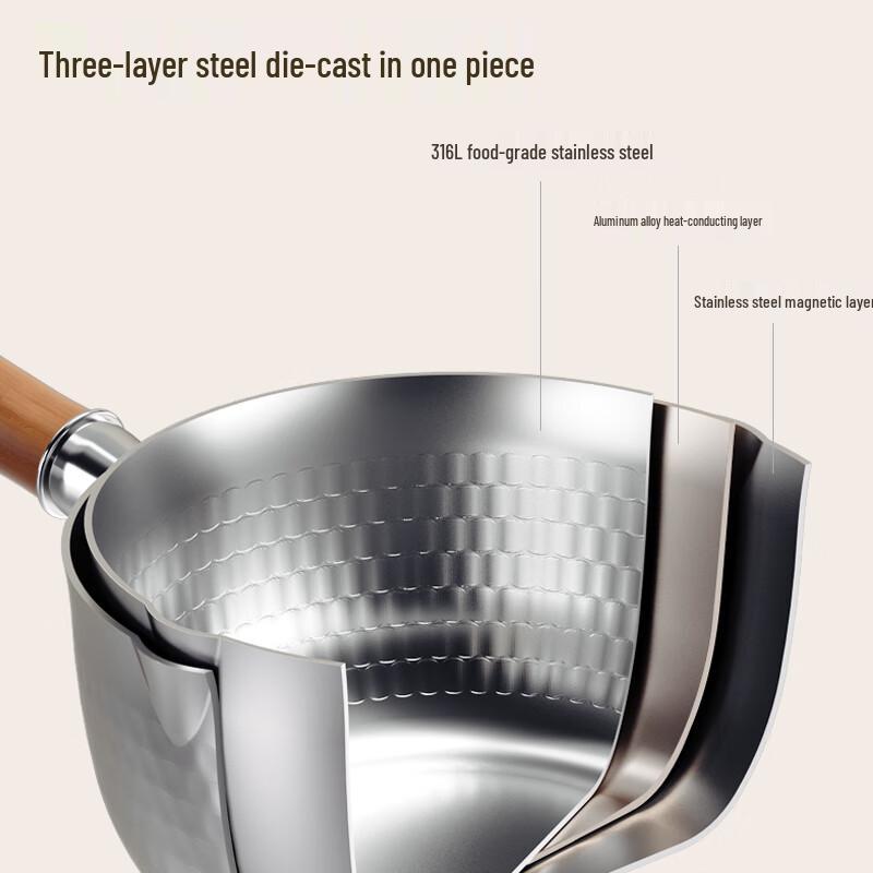 KOBACH 316L Stainless Steel Yukihira Saucepan with Steamer