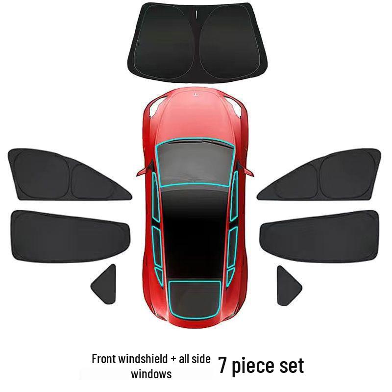 Tesla Model 3/Y Sunshade: Refresh Version Opaque Camping Privacy Curtain with Suction Cups