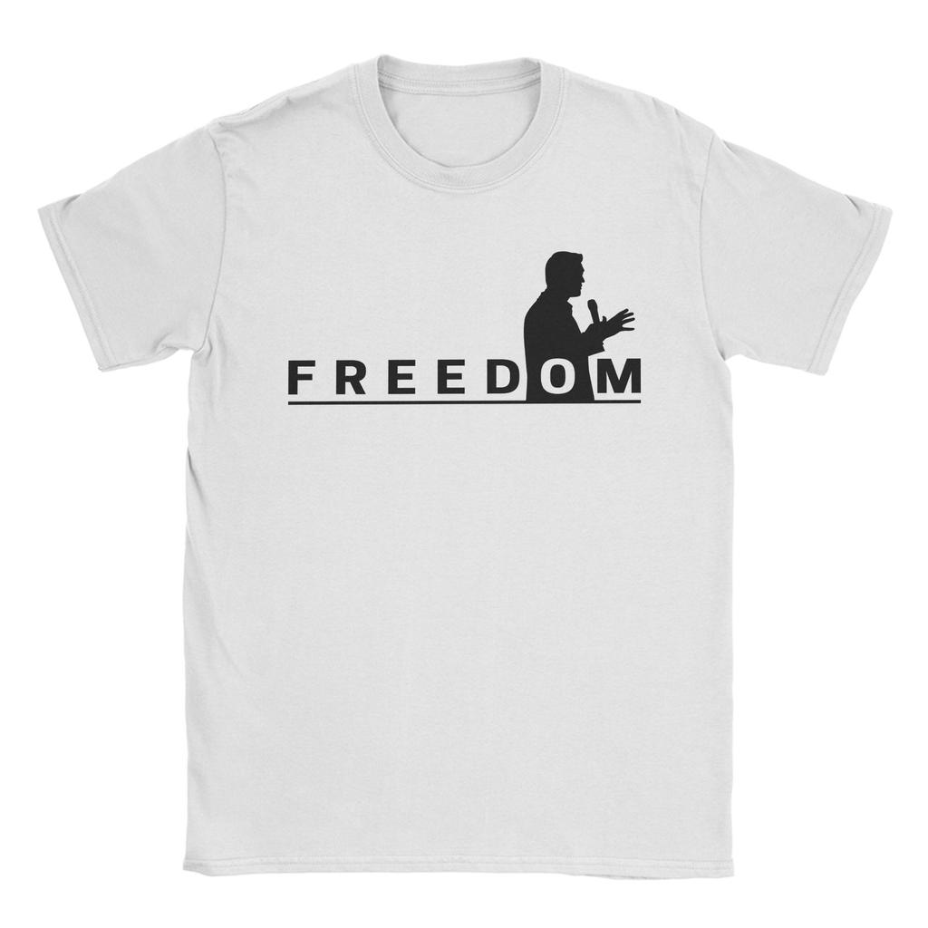 Unique FREEDOM CHARLIE KIRK T-Shirts Men Round Collar 100% Cotton T Shirts Short Sleeve Tee Shirt Printed Clothing