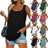 2024 New European and American Summer Sleeveless Square Neck Solid Tank Top T-Shirt for Women