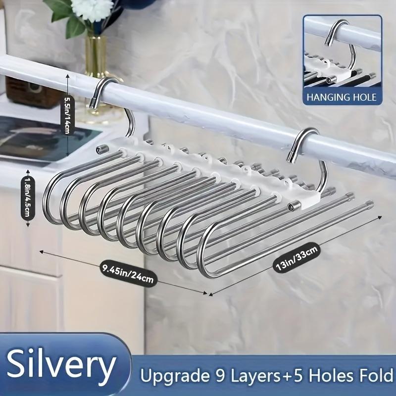 1 шт. Выдвижная вешалка для брюк из нержавеющей стали, складная многофункциональная многослойная вешалка для домашнего хранения и сушки одежды