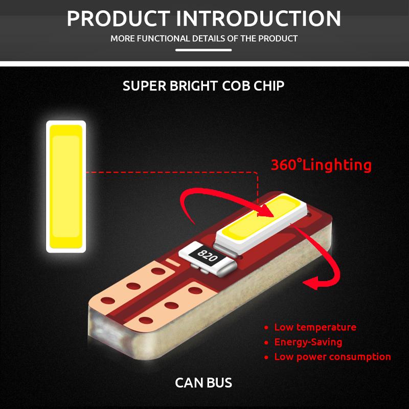 10 шт. T5 2SMD светодиодная лампа W3W W1.2W Led Canbus для кондиционера кнопка подсветка приборная панель светодиодный предупреждающий индикатор