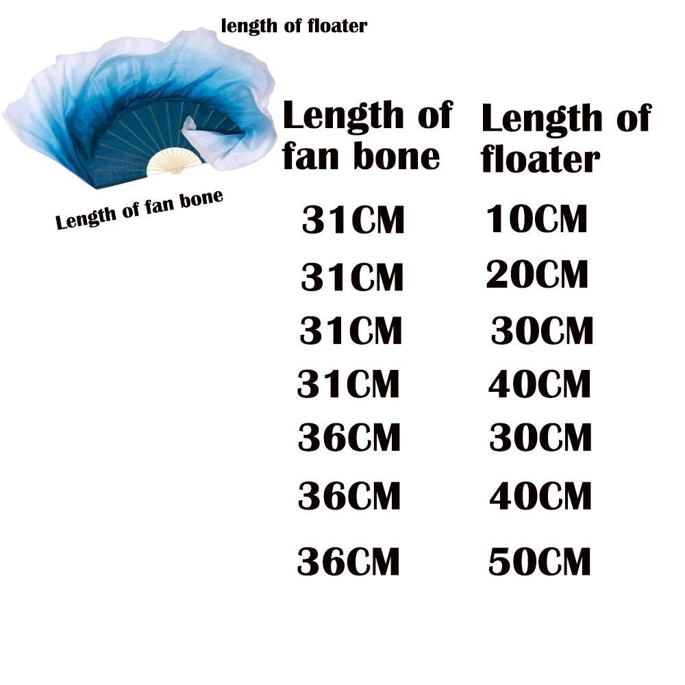 Long Silk Hand Dye Folding Fan Half Circle Belly Dance Fan Durable Classical Dance Fan  For Women