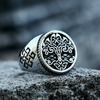 Stainless Steel Viking Tree of Life Ring Vintage Men's Titanium Steel Ring