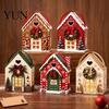 Festive Cabin Packaging Christmas Wonderland Cottage Gift Box, House Shaped Paper Treat Boxes, Holiday Snack Storage Boxes Holder with Handle