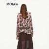 MO&Co. Women's Leopard Print Round Neck Sweater