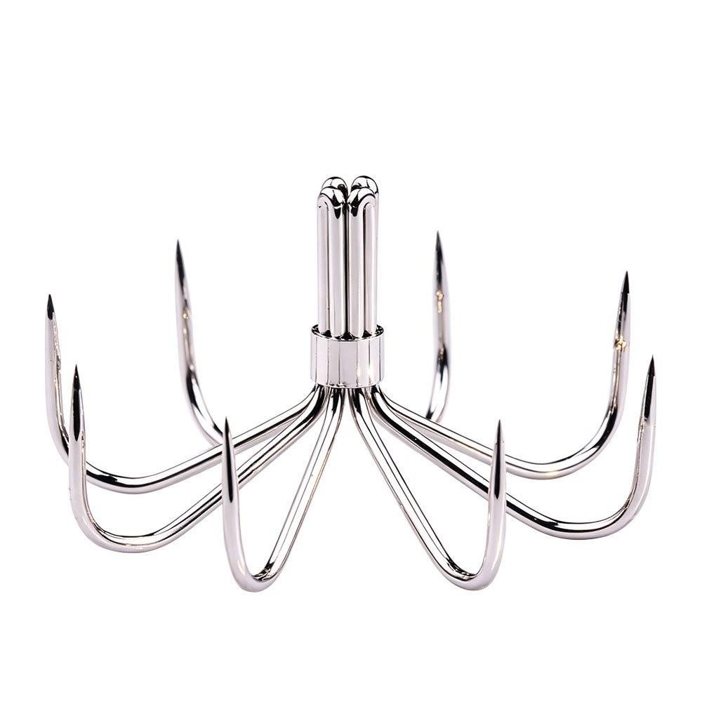 10pcs Pack Stainless Steel Squid Fishing Hooks 12 Claws Umbrella Needle Hooks Saltwater Fishing