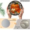 2D Flat, 1pc Thanksgiving-themed Round Aluminum Sign, Thanksgiving Design Featuring Pumpkins and Autumn Leaves, High Quality, Pre-Hole, Reusable