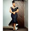 New Women's Long Dress European American Fashion Sexy Bodycon Mermaid Formal Evening Gown Black Party Maxi Dress