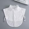Ruffle Lace Shirt Detachable Collars For Women White Vintage Embroidery White Fake Collar Lady Lace False Collar