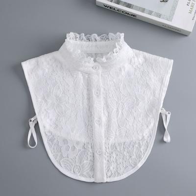 Ruffle Lace Shirt Detachable Collars For Women White Vintage Embroidery White Fake Collar Lady Lace False Collar