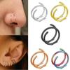 Stainless Steel Double Piercing Nose Ring Minimalist Spiral Nose Stud Piercing Jewelry