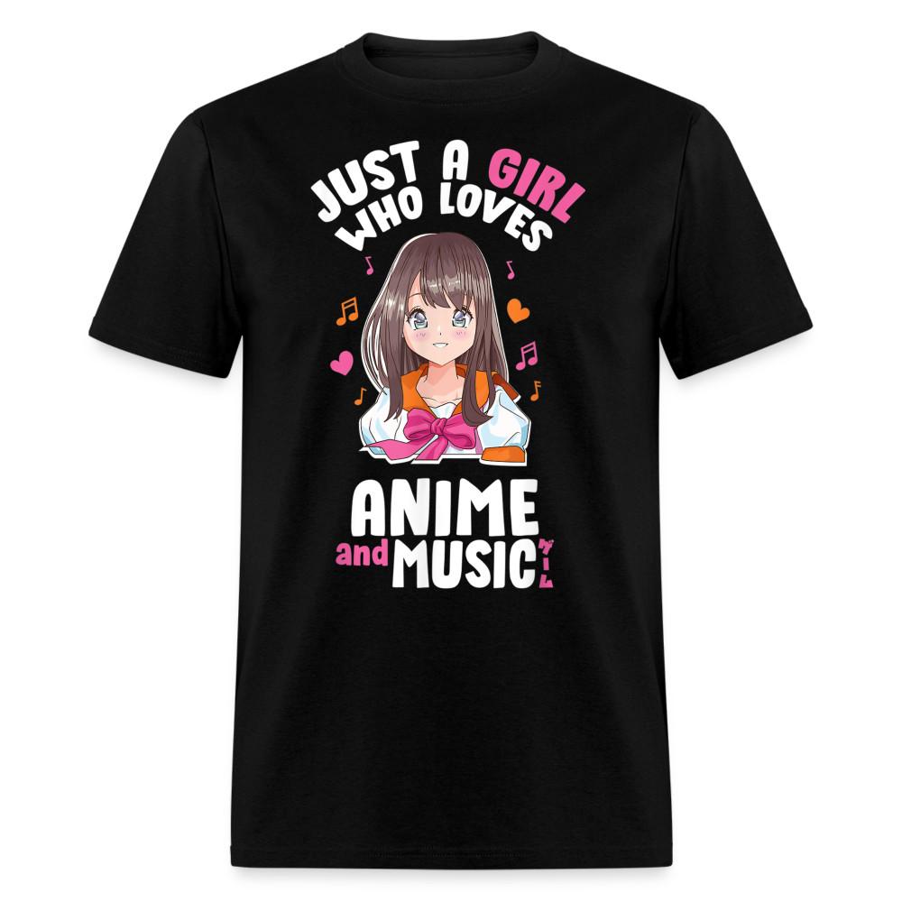 Just a Girl Who Loves Anime and music shirt Cute Beautiful Anime Lovers T-Shirt