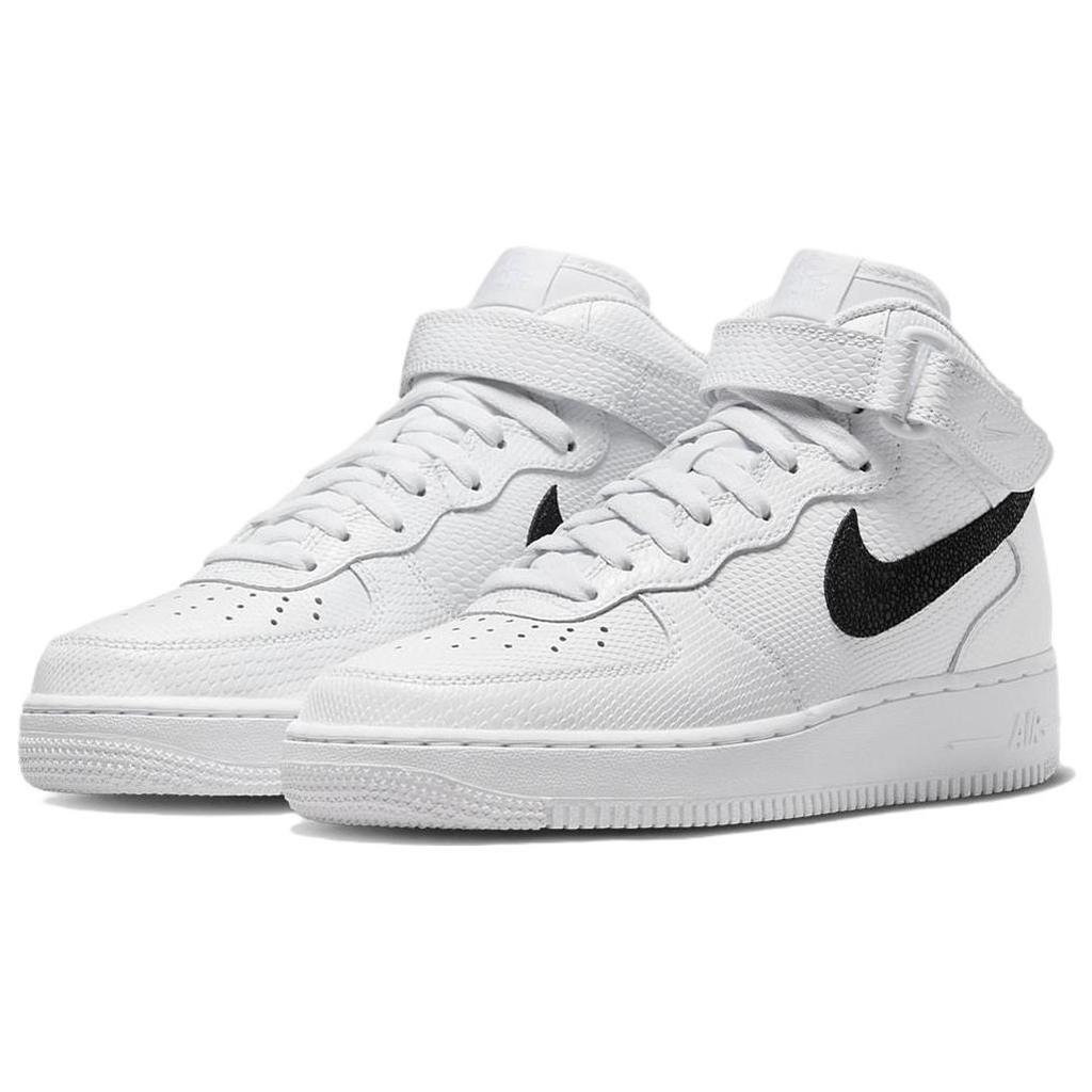 Nike Air Force 1 Mid '07 Змеиная кожа Белый Черный Женские DZ5211-100
