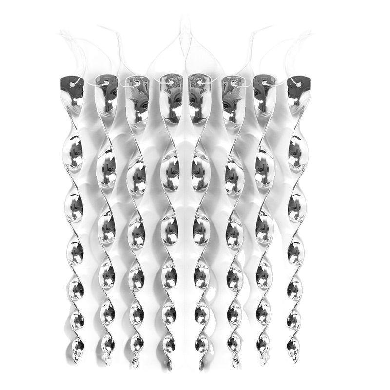 Reflective Bird Repellent Hanging Rods 10Pcs 360 Rotating Silver for Eaves Roof Garden Window Bird Deterrent