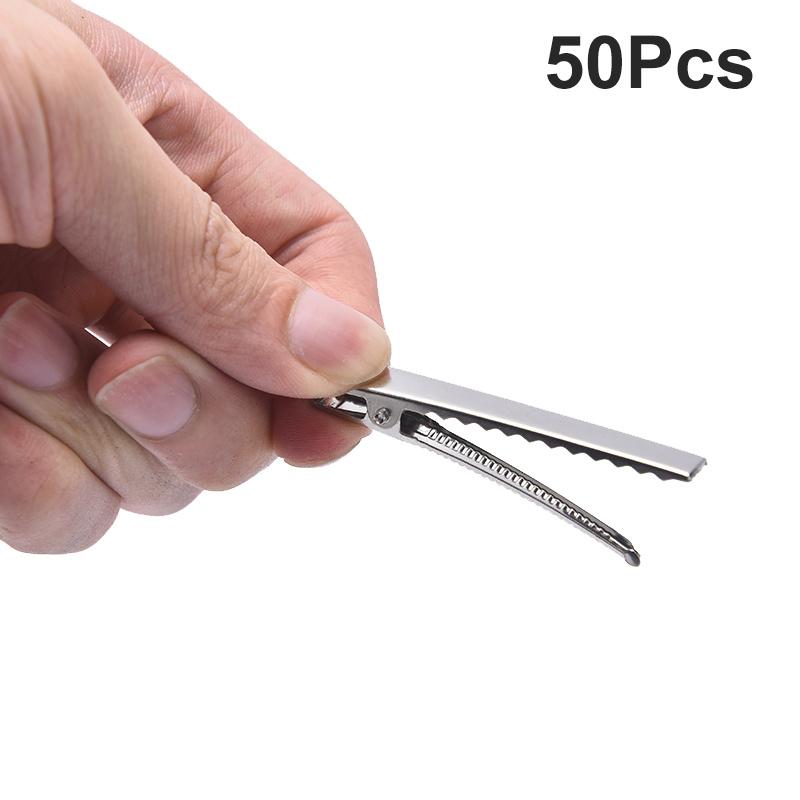 50 шт. Серебряный тон металлический зажим-крокодил зажимы пружинный зажим-утконос