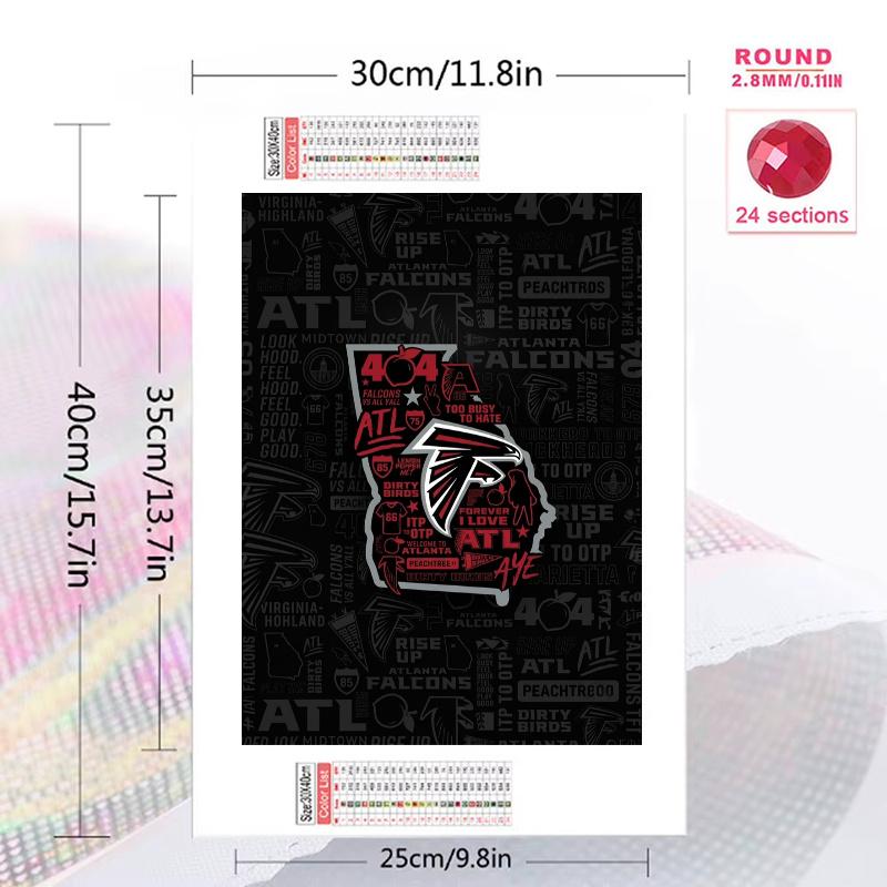 Atlanta Falcons 100% Round Full Drill 5D DIY Diamond Painting Embroidery Cross Stitch Rhinestone Décor