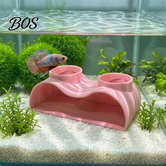 Unique Aquarium Tunnel Design Double Opening Cave Tunnel, Fish Hideout Decoration with Two Entrances, Non-toxic Tank PLA Artificial Stone Shelter for