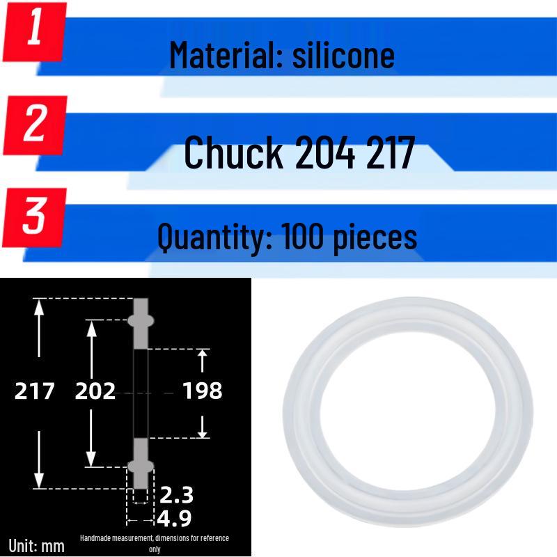 Silicone Quick-Release Sealing Ring & PTFE EPDM Fluoro Rubber Gasket Set
