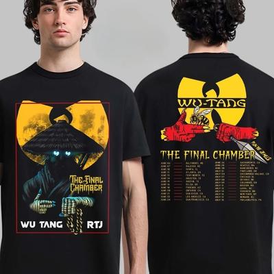 Футболка с графическим принтом «Тема финальной комнаты» Wu-Tang Clan Мужская Женская Свободная Хлопковые Топы Уличная Одежда Стиль Харадзюку Оверсайз Футболки