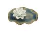 Speed Mao Stylish Lotus Leaf and Flower Incense Burner Stand, Incense and Candle Holder, for Relaxation and Healing, Blue
