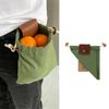 Storage Leather Canvas Bag Hiking Camping Portable Outdoor Survival Foraging Bag Fruit Picking Pouch Collapsible Pouch