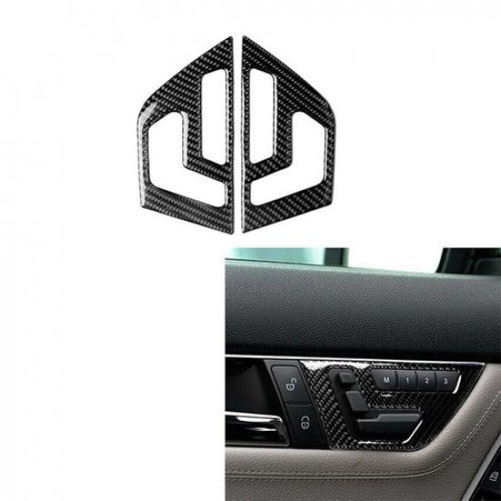 Carbon Fiber Inner Door Handle Cover Trim For Mercedes-Benz C Class W204 07-13