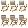 VidaXL Chaises de jardin pliables lot de 6 gris bois d'acacia massif, siège de jardin, chaise de patio, chaise à manger de 3214569