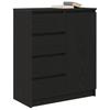 Sideboard with Drawers Black Oak Effect 71 x 35 x 84 cm