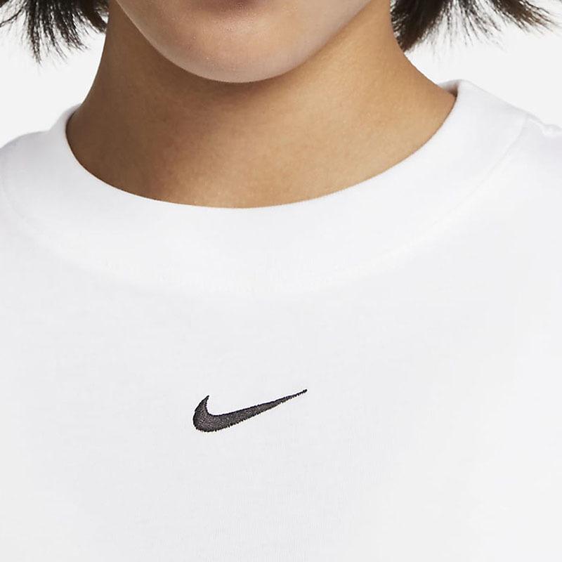 Nike Спортивная одежда Essential Solid Solid с круглым вырезом Свободное платье с короткими рукавами Женское платье Белое DV7883-100