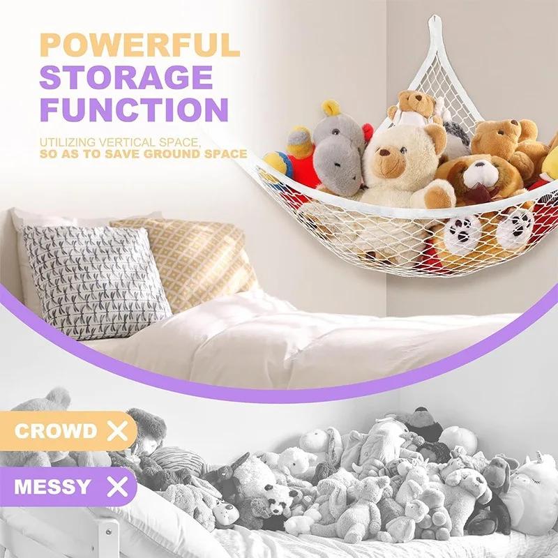 For Toy Hammock Mesh Kids Bedroom Storage Nursery Teddy Bear Net Child Organizer Stuffed Towels Tidy Soft Storage