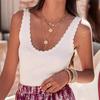 GMXIA Summer V-neck Solid Color Knitted Small Vest Loose Large Size Sexy Halter Top Women