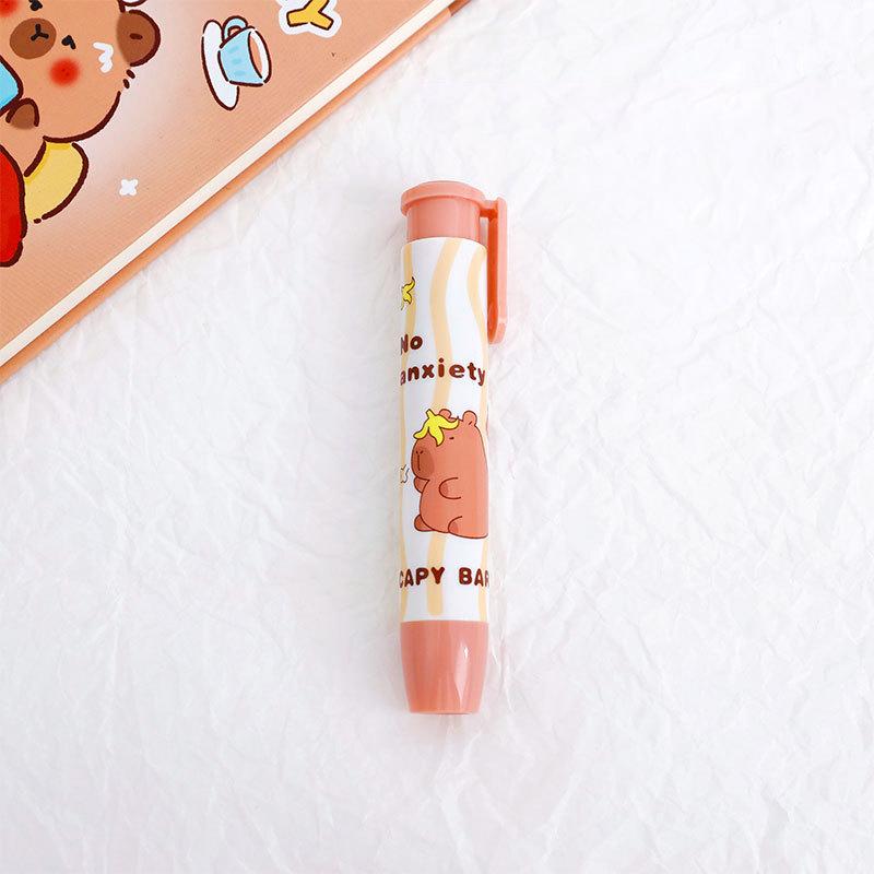Kawaii Capybara Press The Eraser Милые мягкие школьные принадлежности Чистый беспорядок Бесплатный мультфильм Канцелярские принадлежности для офиса Студенческий резиновый ластик Подарок