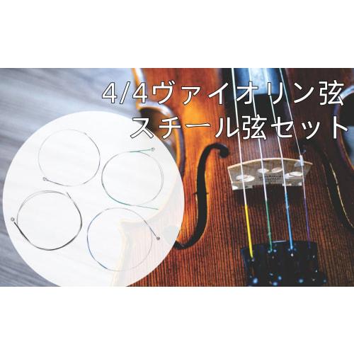 4/4 Violin String Set, Steel Strings E-A-D-G (1st-4th), Full Size, 22 Inches (approx. 56cm), Steel Core, Silver Wound, 010, 014, 020, 029 (010-029)