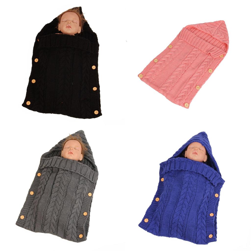 Детский вязаный плед-спальник для детей с застежкой на пуговицы для уютного ношения