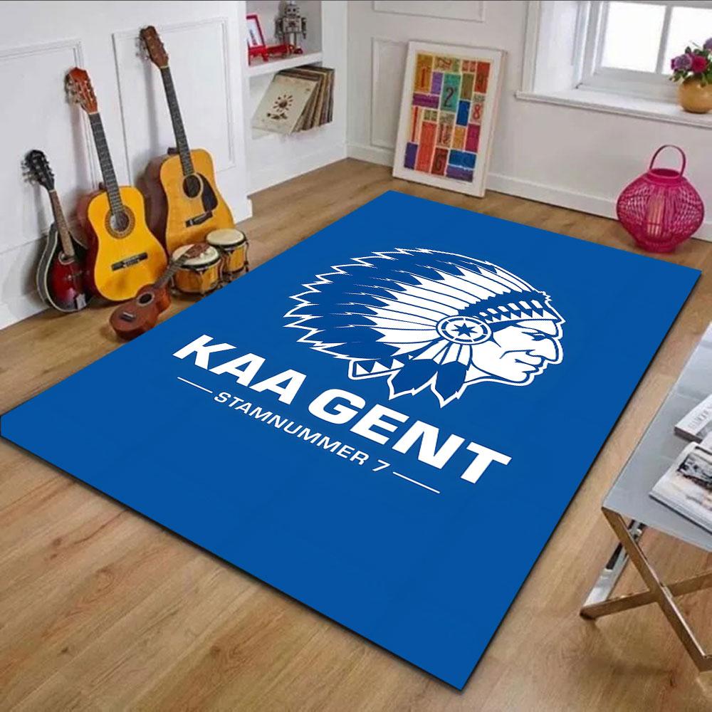 KAA Gent Logo with Blue Background Patterned carpet, non slip mat suitable for living room and bedroom sofas