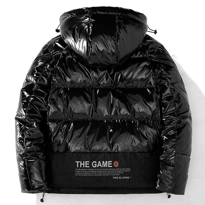 Блестящая пуховая куртка Мужская зимняя одежда Новый модный бренд Легкий и короткий стиль Модное осенне-зимнее утепленное пальто с капюшоном