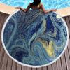 Круглое Мраморное Пляжное Полотенце с Кисточками, Быстросохнущее Микрофибровое Пляжное Покрывало, Круглый Полотенце для Бассейна, Коврик для Йоги, Коврик для Пикника, Медитации