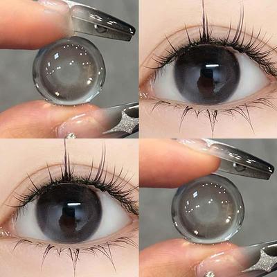 2 шт. мягкие контактные линзы с классом MillCreek Nature Comfortable 14,2 мм розовые коричневые 6 месяцев для мужчин и женщин, подходят для использования студентами и на работе