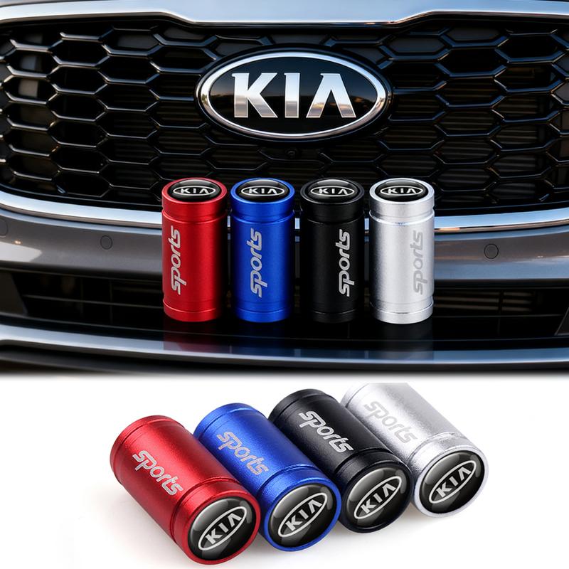 WXAH7 4Pcs Car Tire Valve Caps For Kia Pegas Sorento Soul Cerato Sportage Optima Borrego K5 K3 RIO Ceed Auto Air Stem Cap Accessories