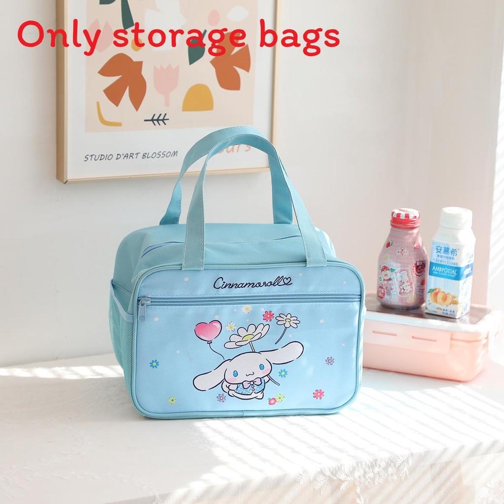 Cute Hello Kitty Kuromi Print Insulated Lunch Cooler With Side Pocket For Kids And School Use