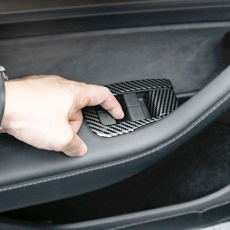 Для Tesla Model3 Model 3 Y 2021 2022 2023 2024 2025 Кнопка переключателя стеклоподъемника автомобиля Крышка двери Подлокотник Панель Отделка Наклейки