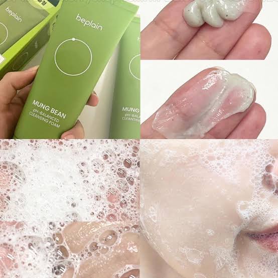 BEPLAIN Mung Bean pH-Balanced Cleansing Foam Set 120ml +120ml ORIGINAL STORE