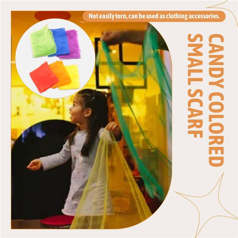 A71Z 24Pcs Kids Juggling Scarves Dance Music Scarves Movement Scarves Rhythm Scarves For Children Movement